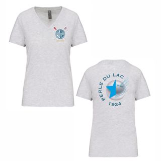 t-shirt col V marquage coeur et dos